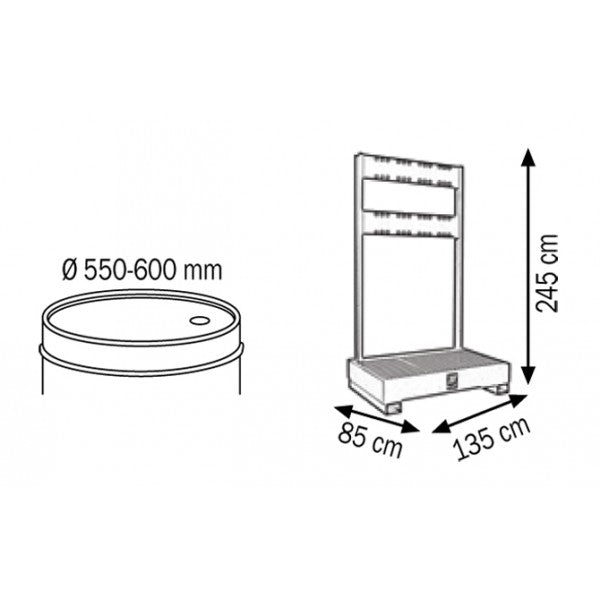 Steel Tank Base for Storage of two 180-220Ltr Barrel and Structure – BN ...